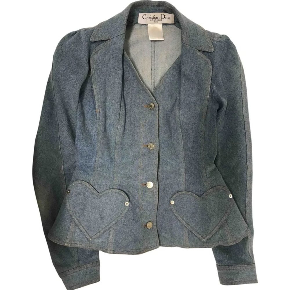 Denim Jacket by Christian Dior Heart-Shaped Pocket